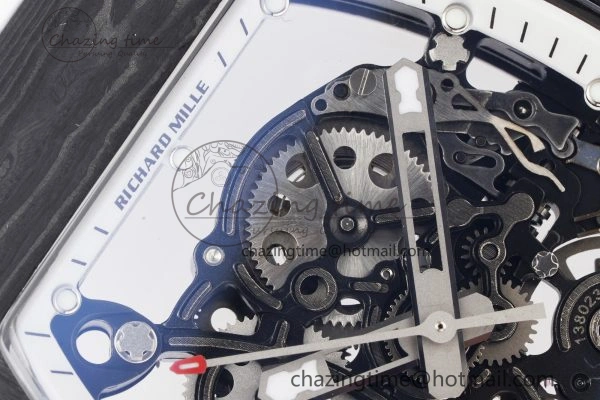 RM055 NTPT BBR Best Edition Skeleton White Dial on White Rubber Strap Clone RMUL2 V2
