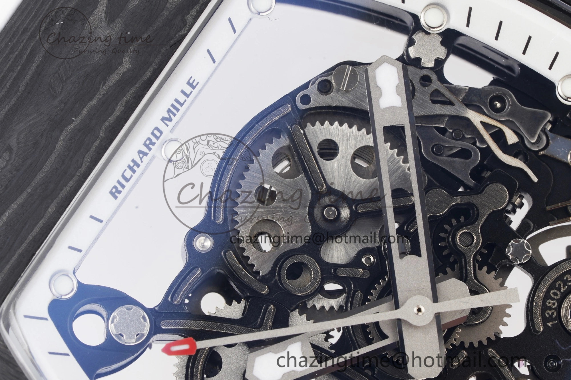 RM055 NTPT BBR Best Edition Skeleton White Dial on White Rubber Strap Clone RMUL2 V2