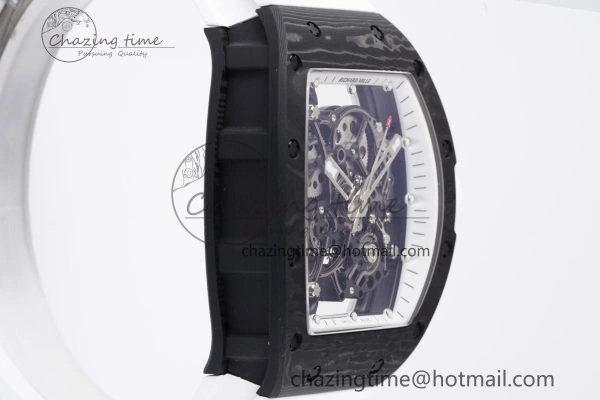 RM055 NTPT BBR Best Edition Skeleton White Dial on White Rubber Strap Clone RMUL2 V2