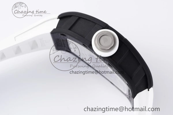 RM055 NTPT BBR Best Edition Skeleton White Dial on White Rubber Strap Clone RMUL2 V2