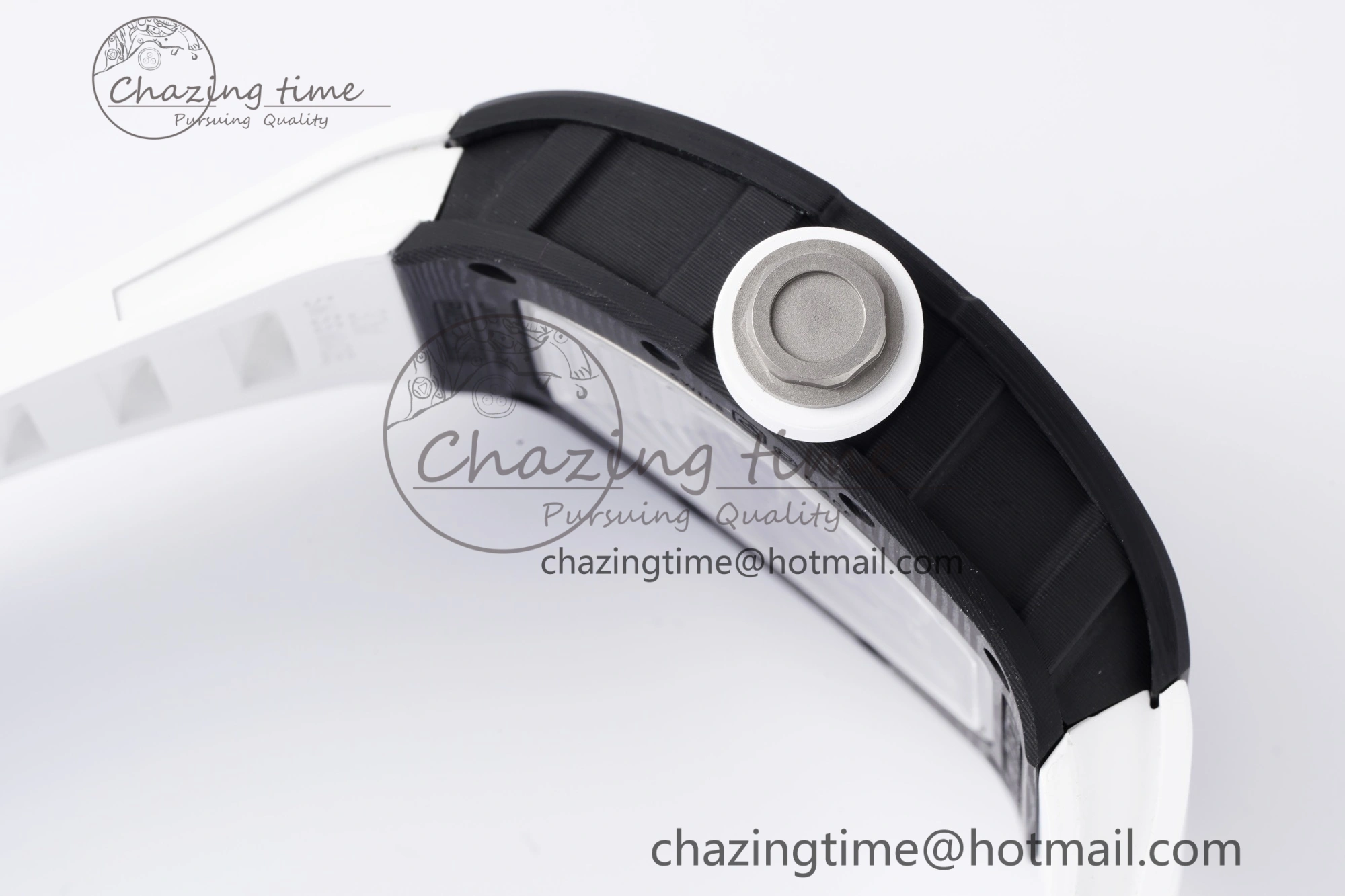 RM055 NTPT BBR Best Edition Skeleton White Dial on White Rubber Strap Clone RMUL2 V2