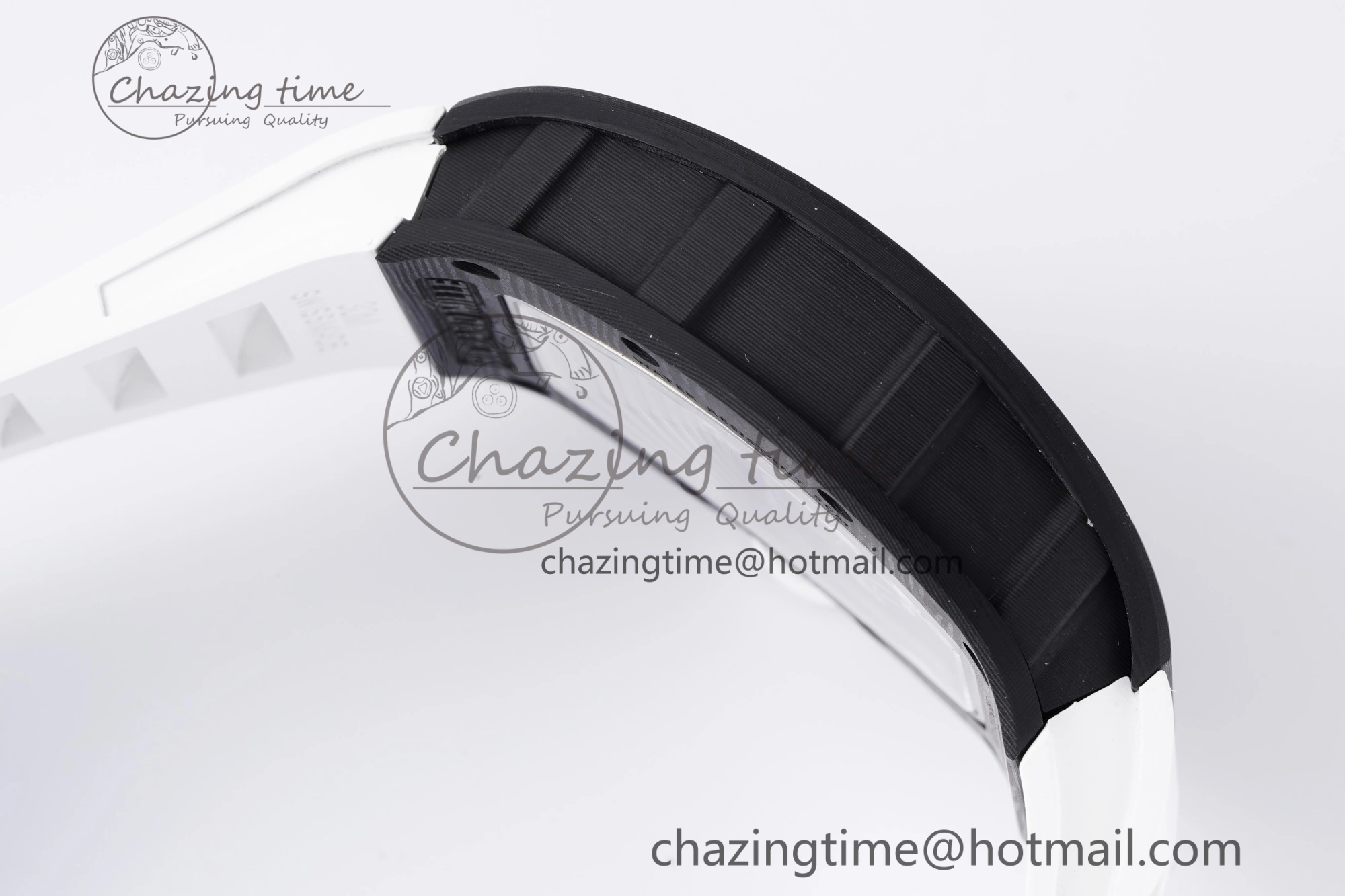 RM055 NTPT BBR Best Edition Skeleton White Dial on White Rubber Strap Clone RMUL2 V2