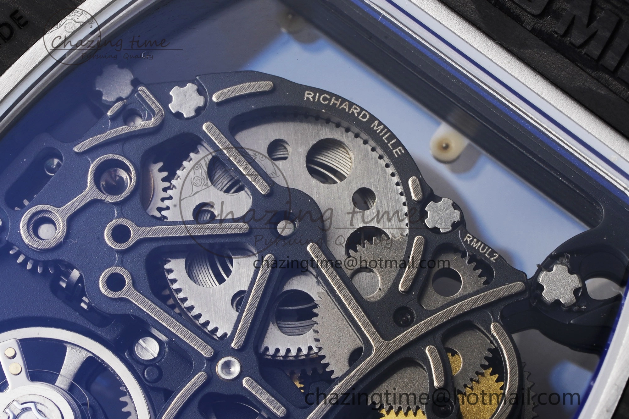 RM055 NTPT BBR Best Edition Skeleton White Dial on White Rubber Strap Clone RMUL2 V2