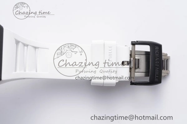 RM055 NTPT BBR Best Edition Skeleton White Dial on White Rubber Strap Clone RMUL2 V2
