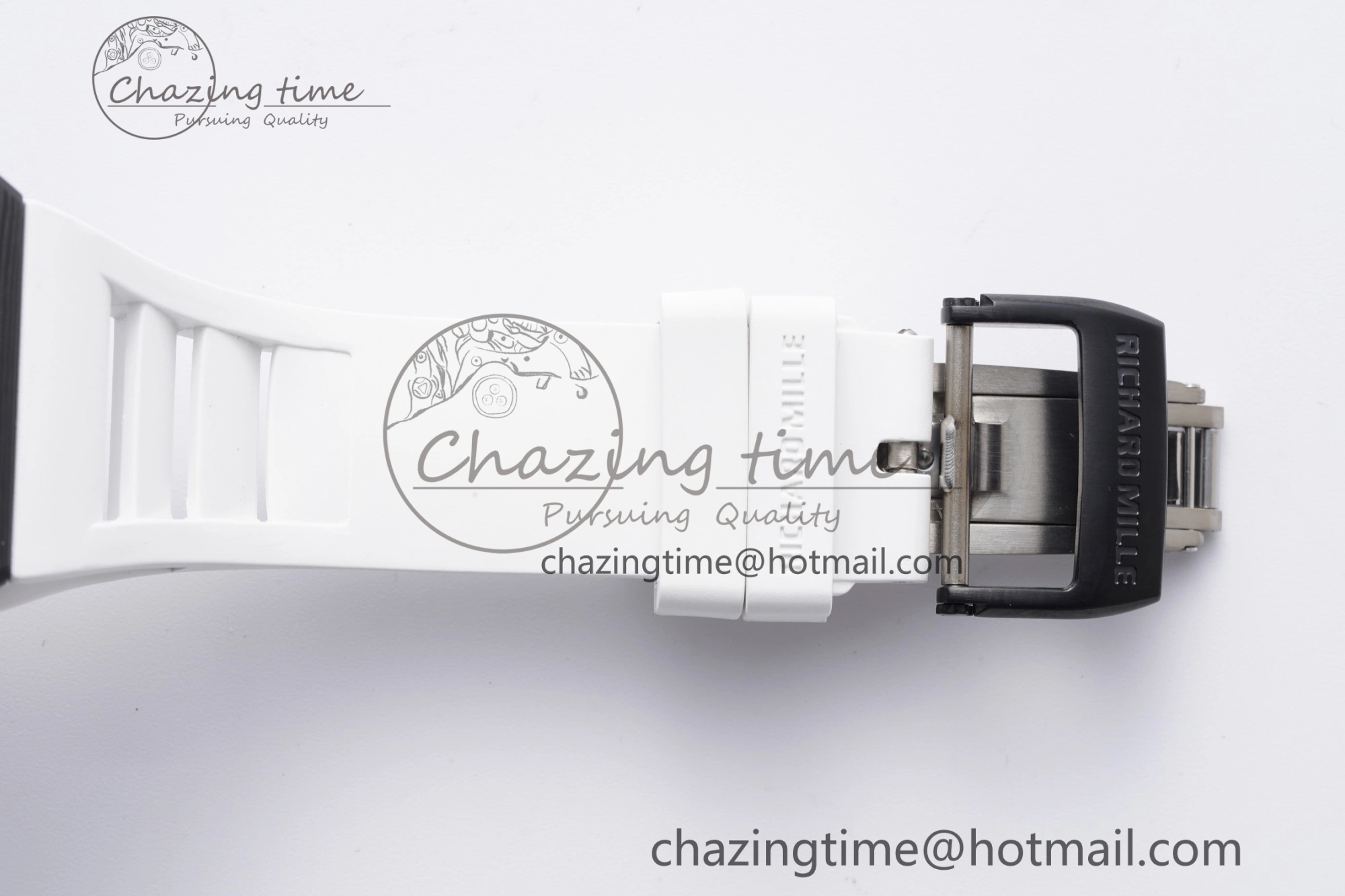 RM055 NTPT BBR Best Edition Skeleton White Dial on White Rubber Strap Clone RMUL2 V2