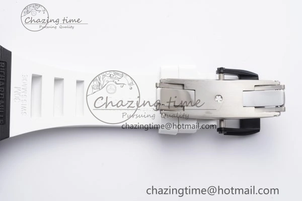 RM055 NTPT BBR Best Edition Skeleton White Dial on White Rubber Strap Clone RMUL2 V2