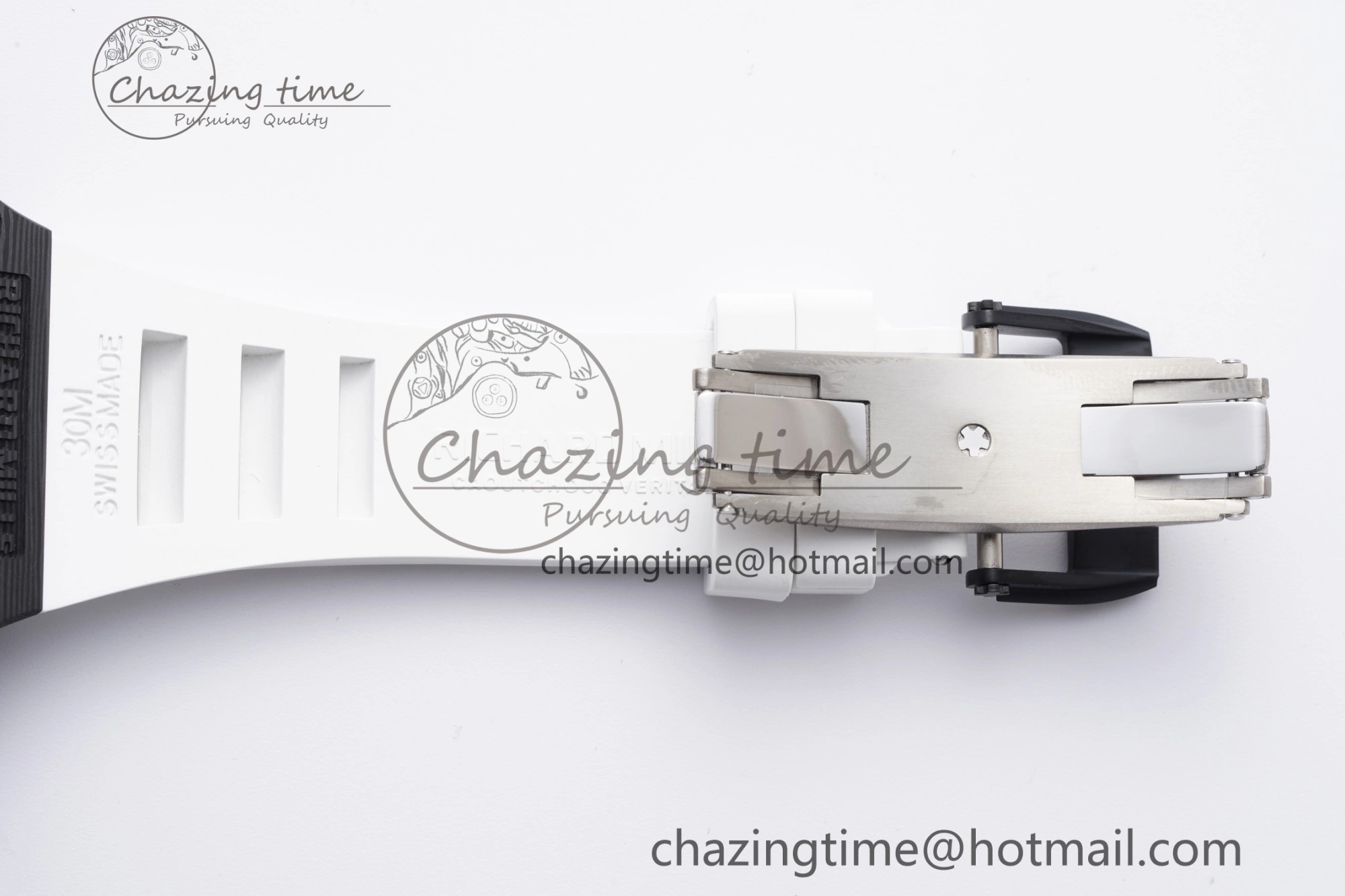 RM055 NTPT BBR Best Edition Skeleton White Dial on White Rubber Strap Clone RMUL2 V2
