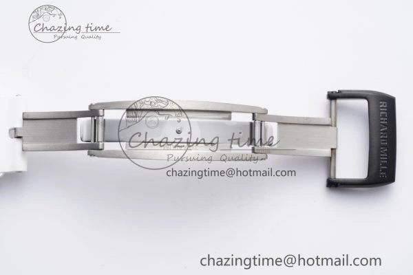 RM055 NTPT BBR Best Edition Skeleton White Dial on White Rubber Strap Clone RMUL2 V2