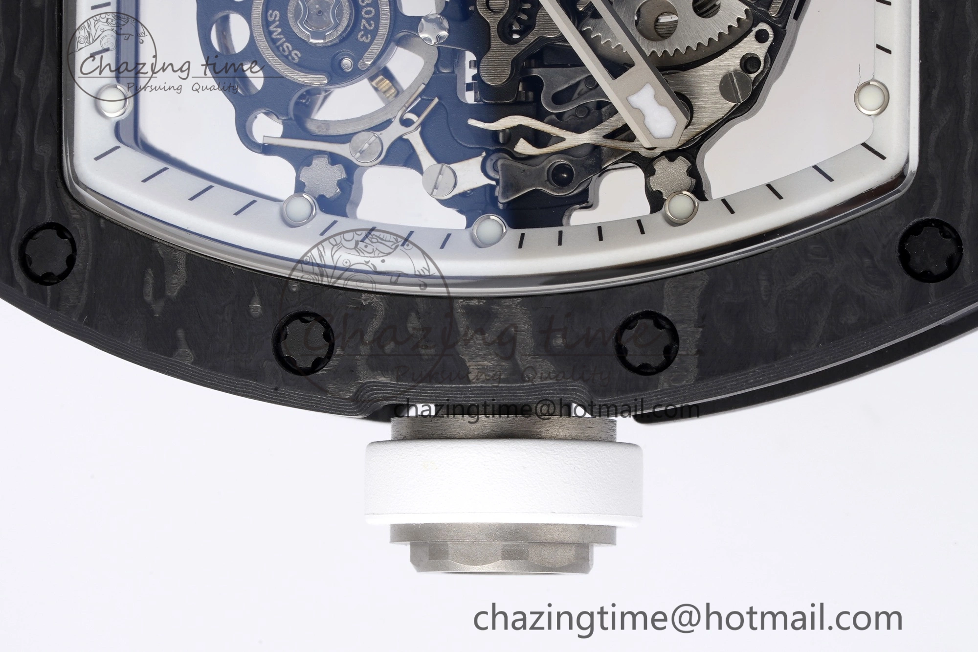 RM055 NTPT BBR Best Edition Skeleton White Dial on White Rubber Strap Clone RMUL2 V2