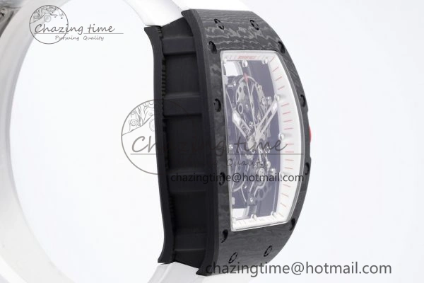RM055 NTPT BBR Best Edition Skeleton White Dial on White Rubber Strap Clone RMUL2