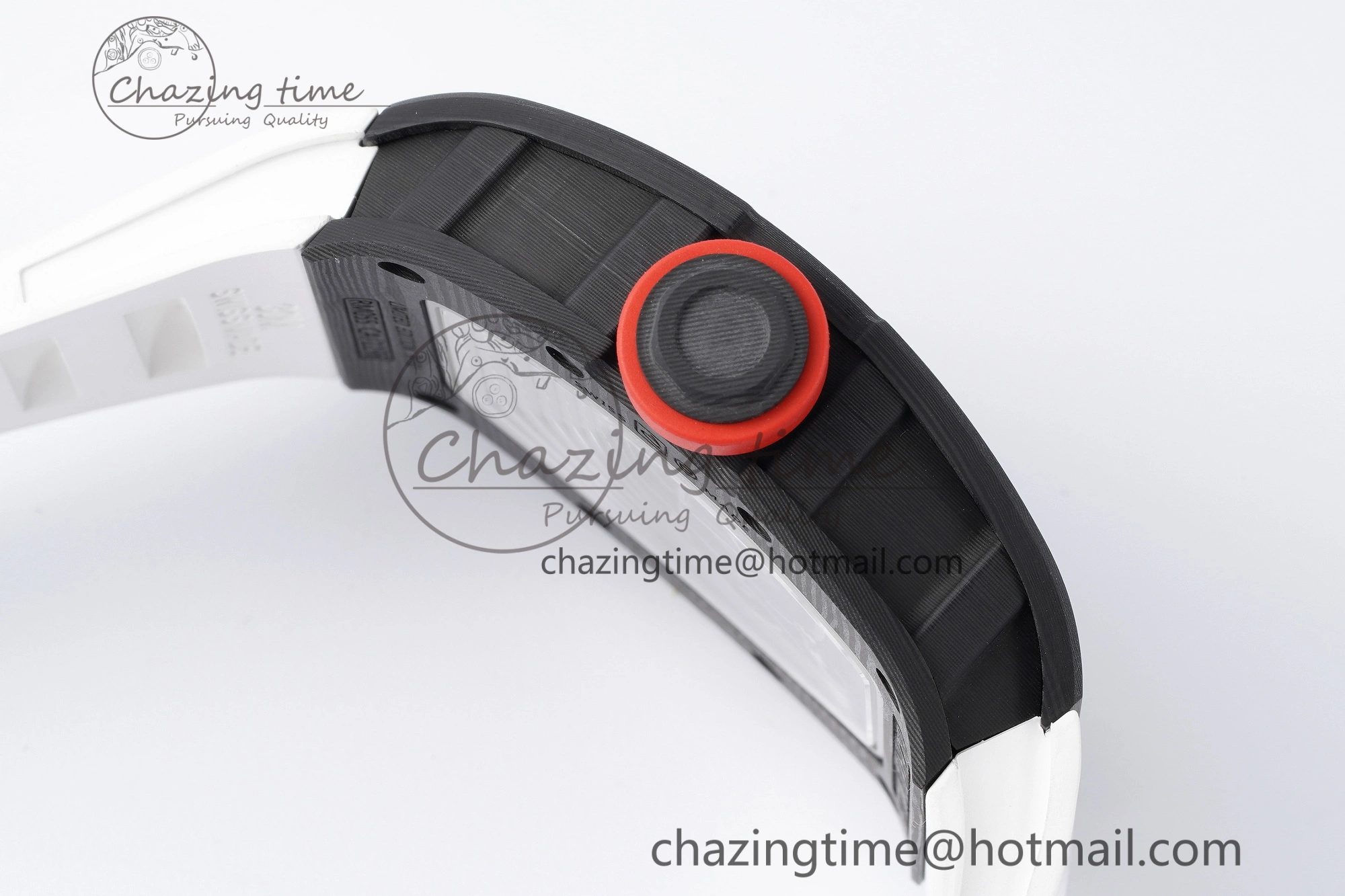 RM055 NTPT BBR Best Edition Skeleton White Dial on White Rubber Strap Clone RMUL2
