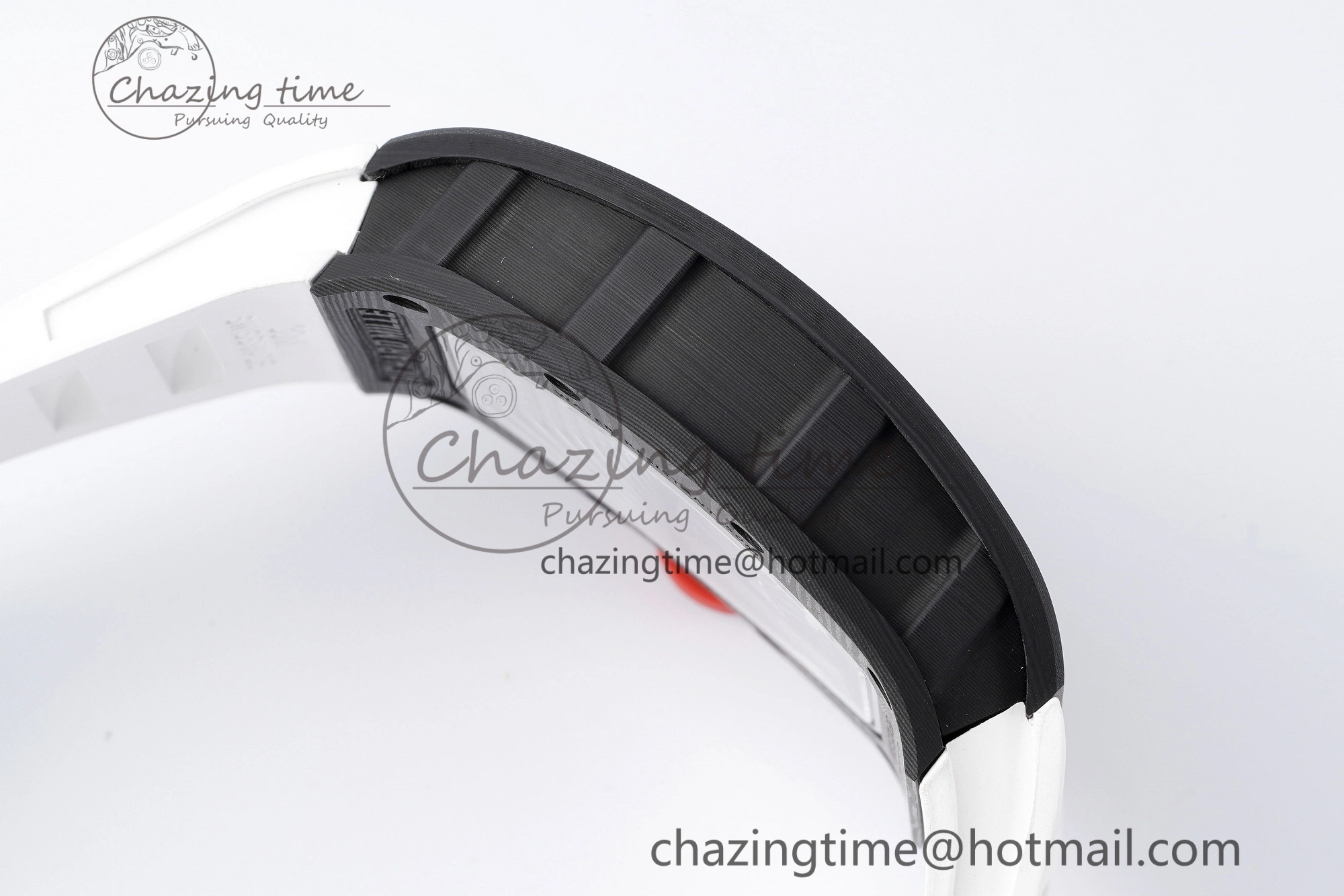 RM055 NTPT BBR Best Edition Skeleton White Dial on White Rubber Strap Clone RMUL2