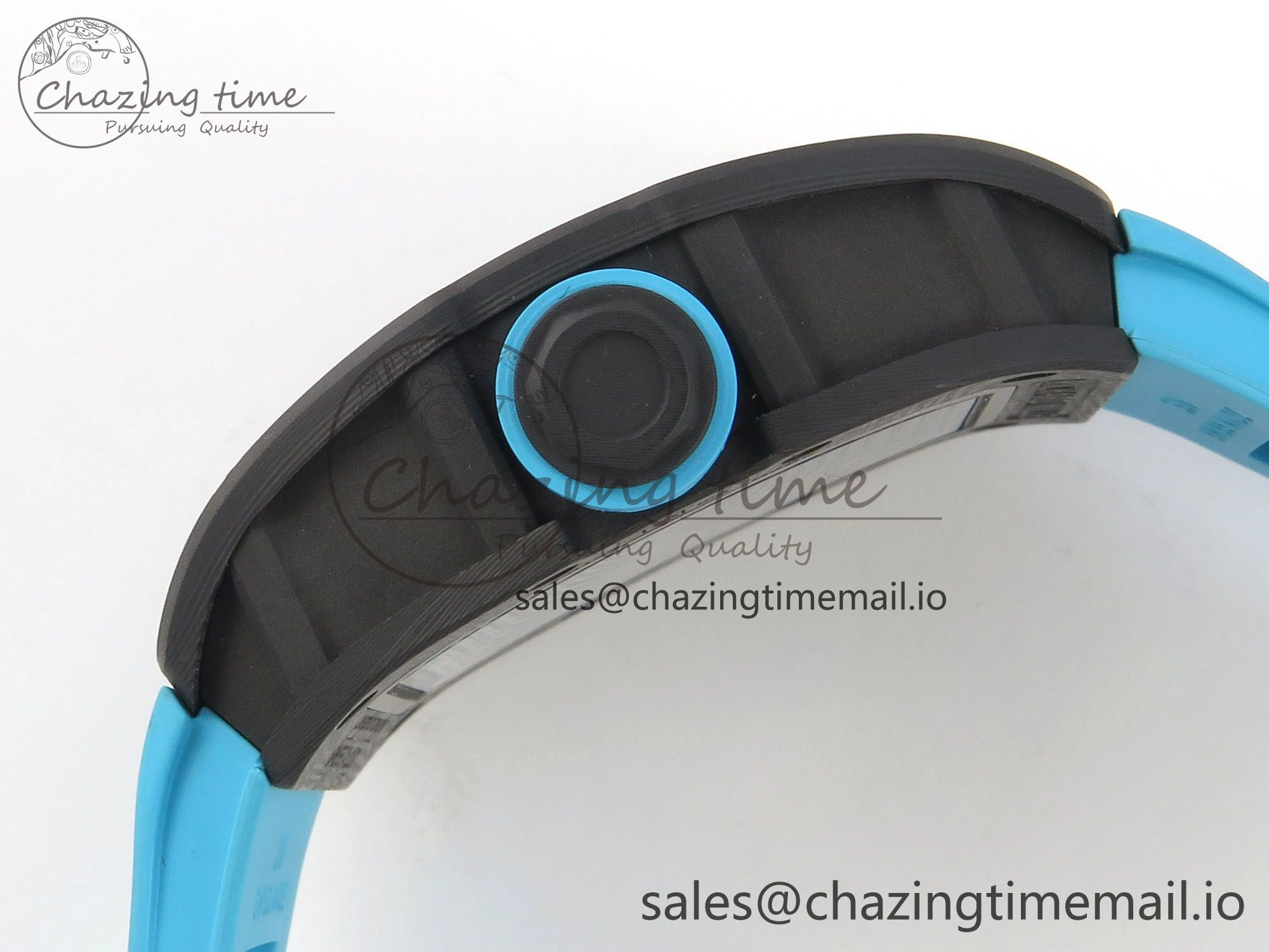 RM055 NTPT KVF 1:1 Best Edition Blue White Inner Bezel Blue Crown on Blue Rubber Strap RMUL2 Super Clone