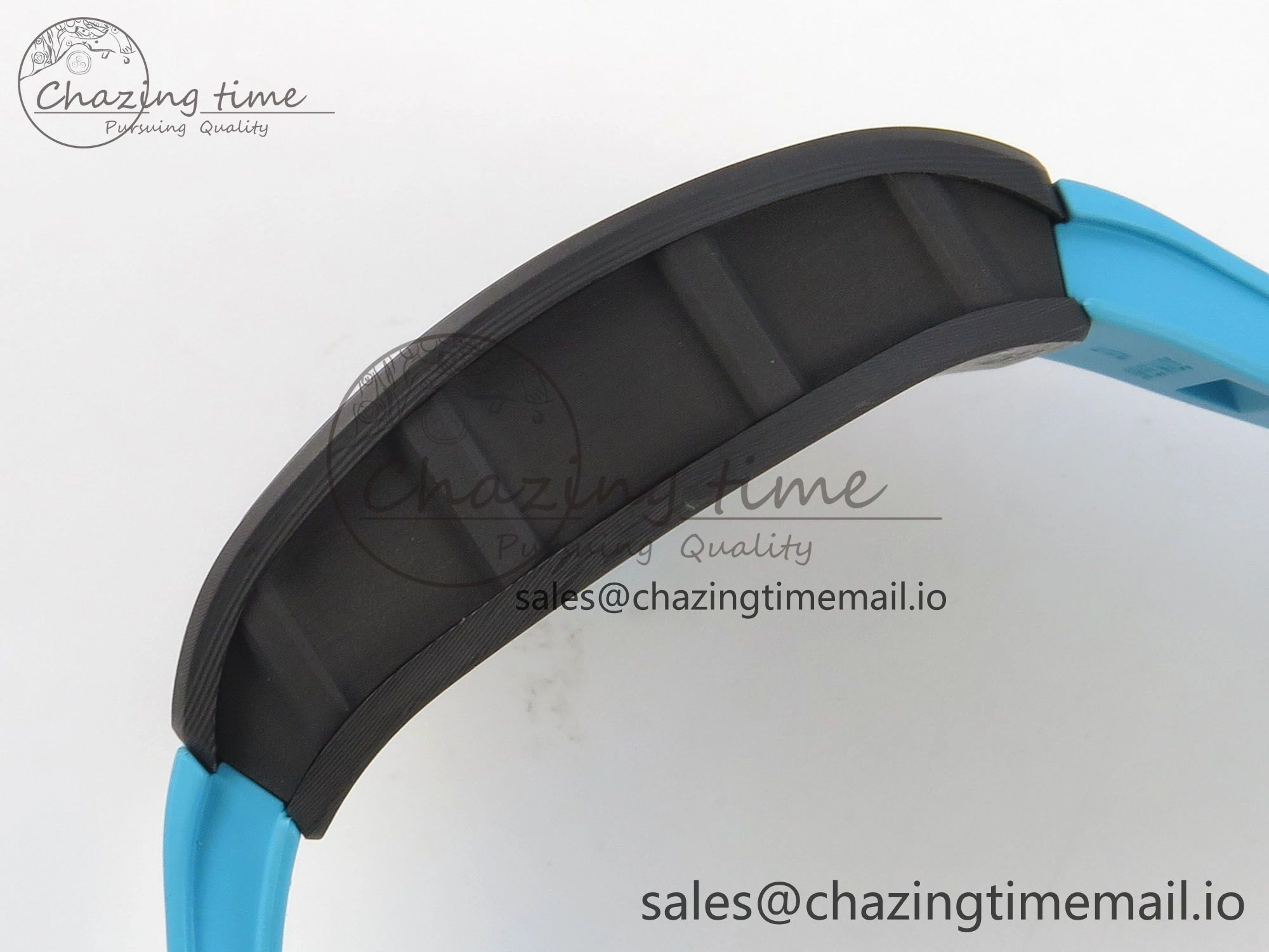RM055 NTPT KVF 1:1 Best Edition Blue White Inner Bezel Blue Crown on Blue Rubber Strap RMUL2 Super Clone