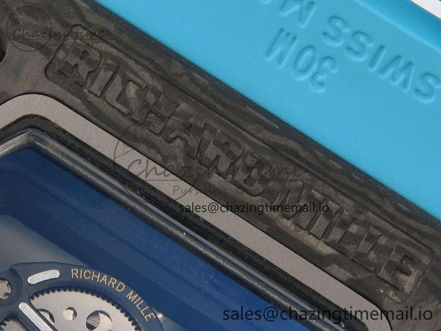 RM055 NTPT KVF 1:1 Best Edition Blue White Inner Bezel Blue Crown on Blue Rubber Strap RMUL2 Super Clone