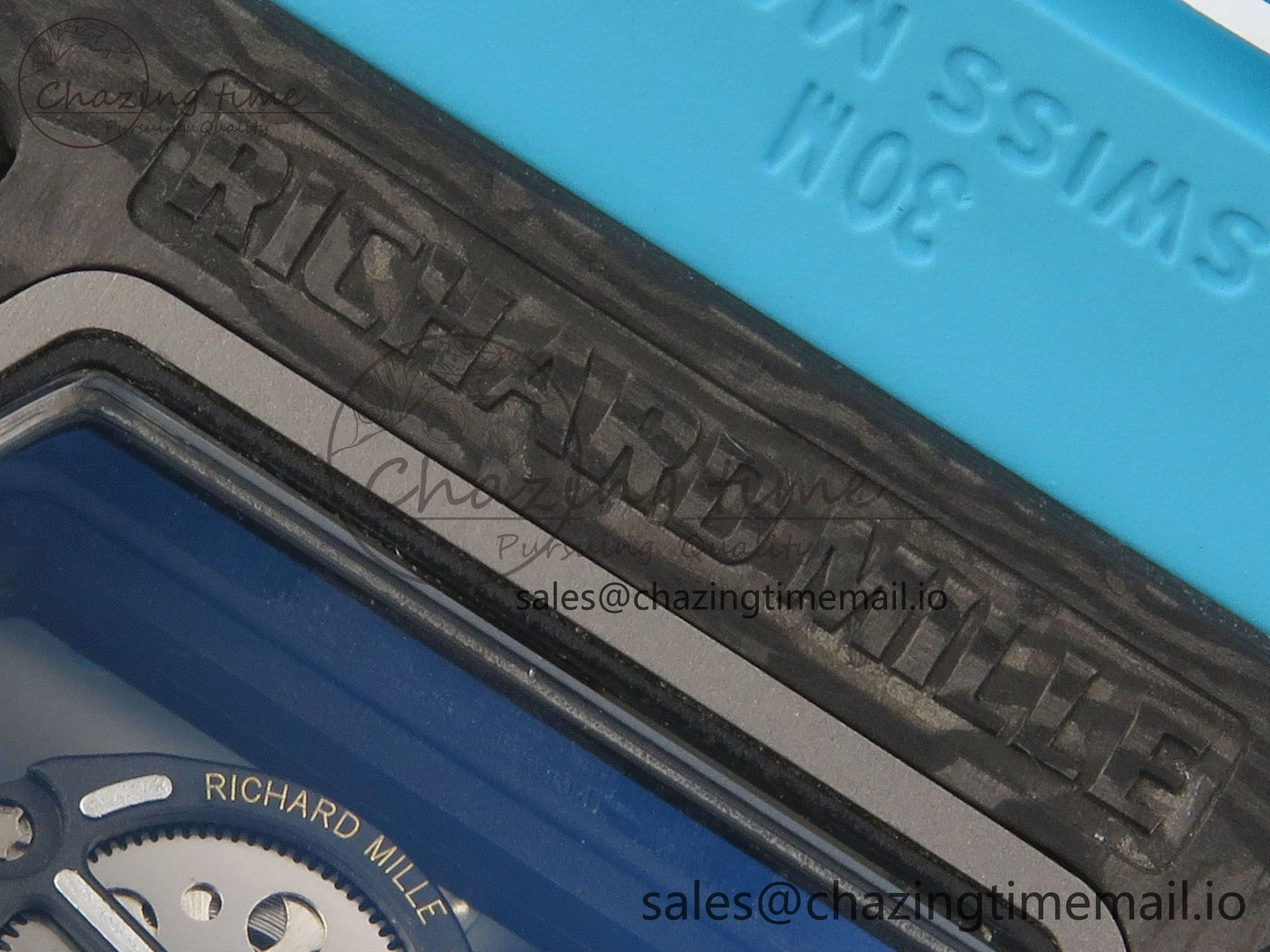 RM055 NTPT KVF 1:1 Best Edition Blue White Inner Bezel Blue Crown on Blue Rubber Strap RMUL2 Super Clone