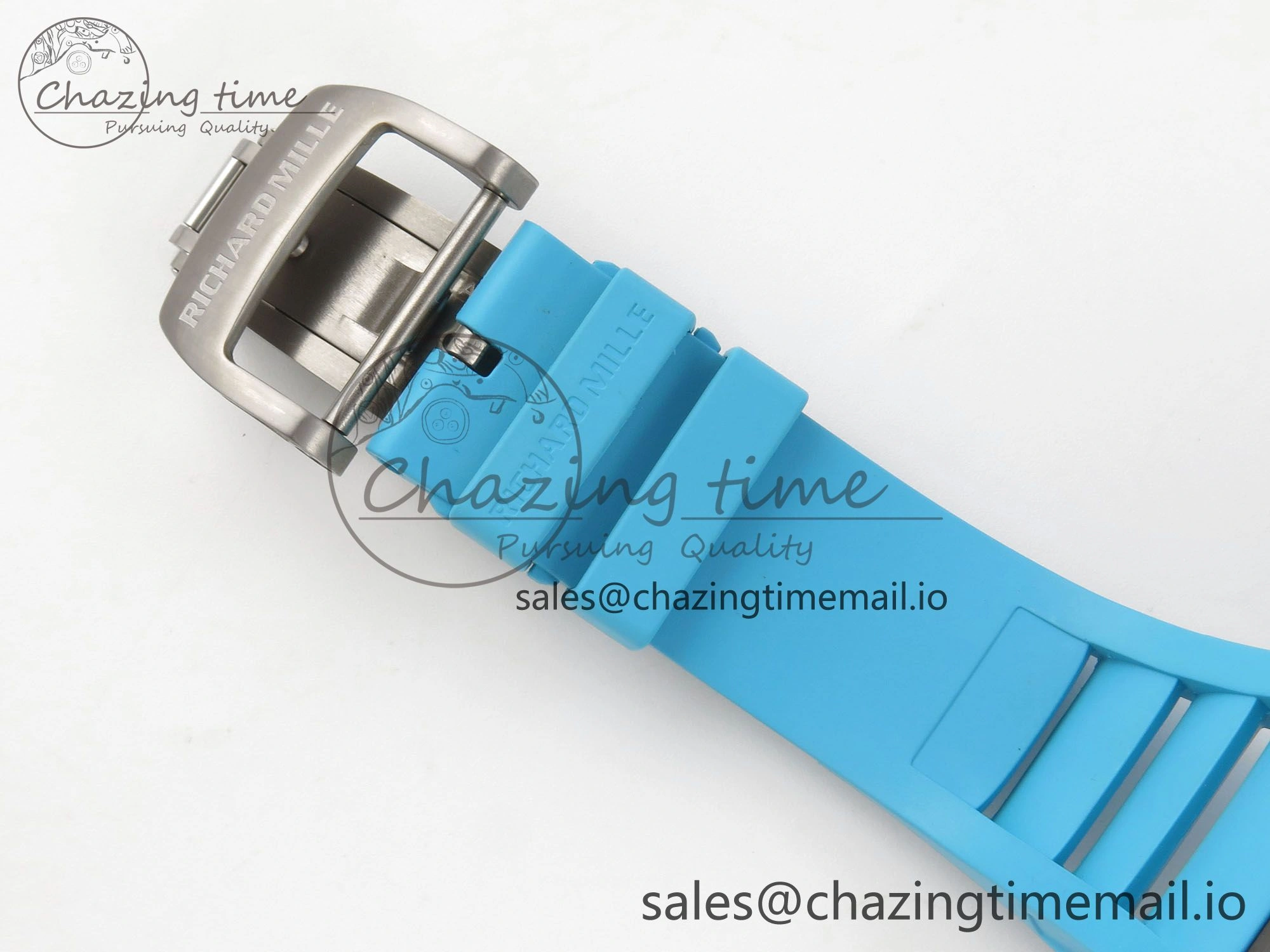 RM055 NTPT KVF 1:1 Best Edition Blue White Inner Bezel Blue Crown on Blue Rubber Strap RMUL2 Super Clone