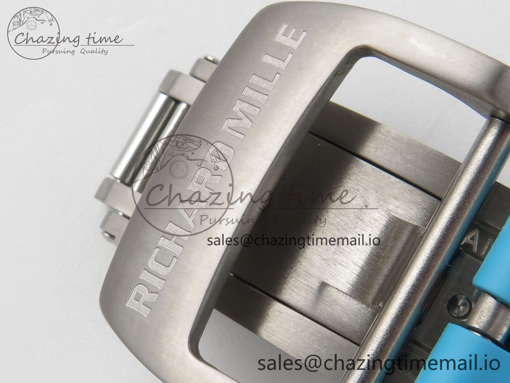 RM055 NTPT KVF 1:1 Best Edition Blue White Inner Bezel Blue Crown on Blue Rubber Strap RMUL2 Super Clone
