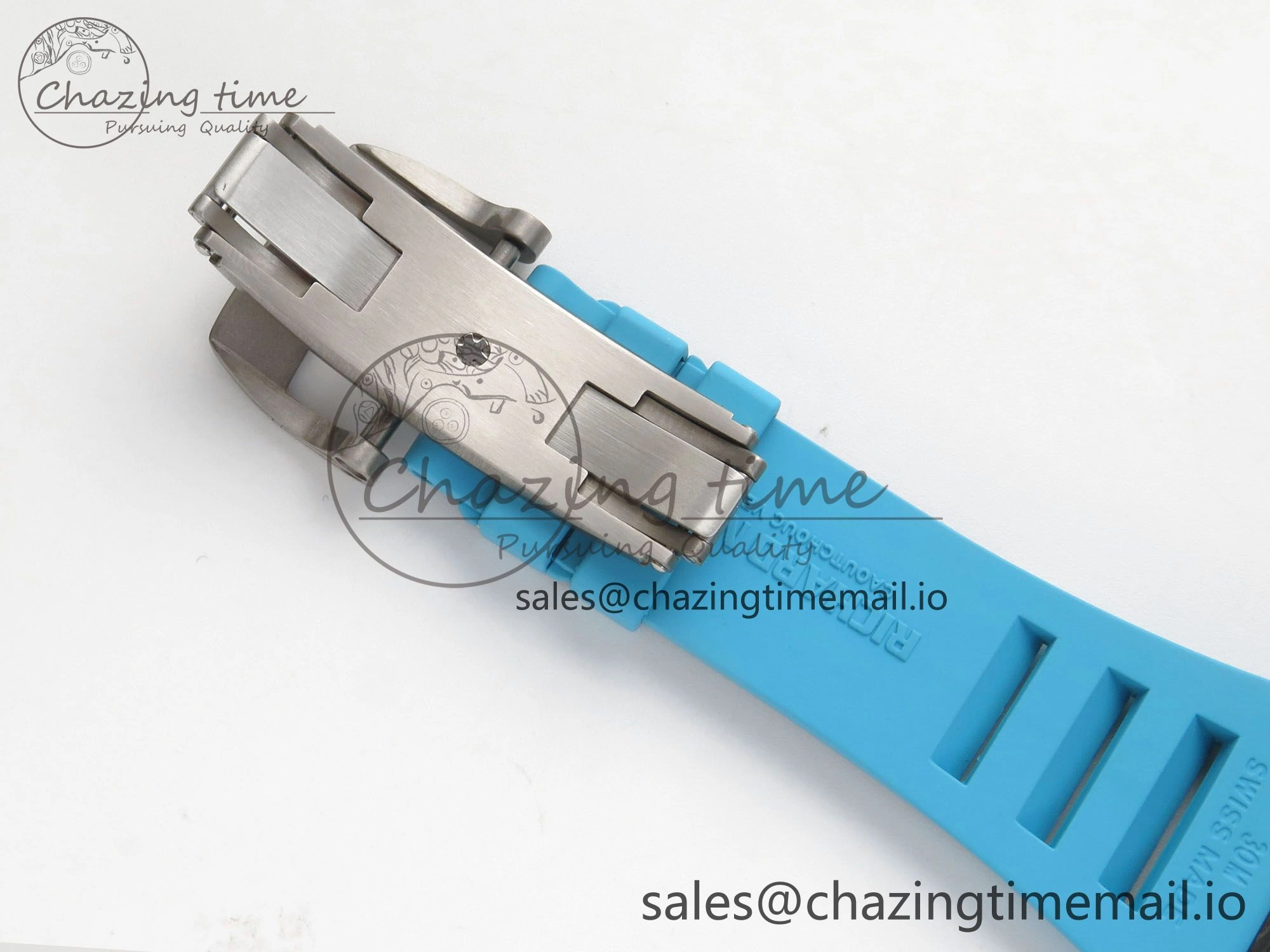 RM055 NTPT KVF 1:1 Best Edition Blue White Inner Bezel Blue Crown on Blue Rubber Strap RMUL2 Super Clone