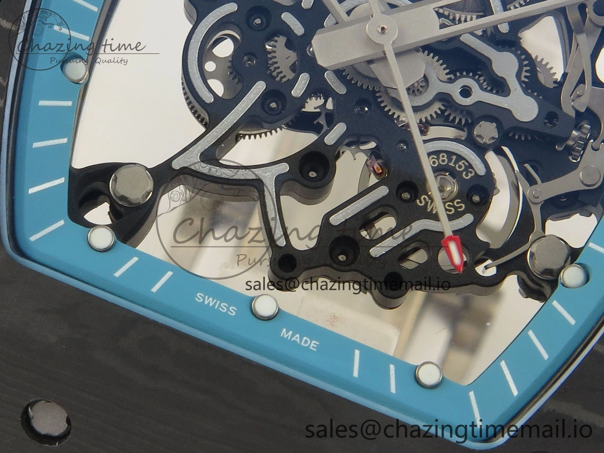RM055 NTPT KVF 1:1 Best Edition Blue White Inner Bezel Blue Crown on White Rubber Strap RMUL2 Super Clone