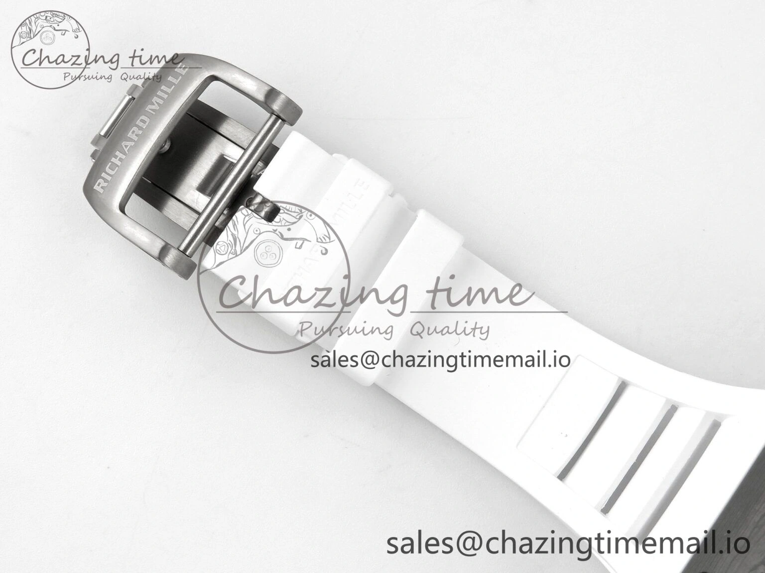 RM055 NTPT KVF 1:1 Best Edition Blue White Inner Bezel Blue Crown on White Rubber Strap RMUL2 Super Clone