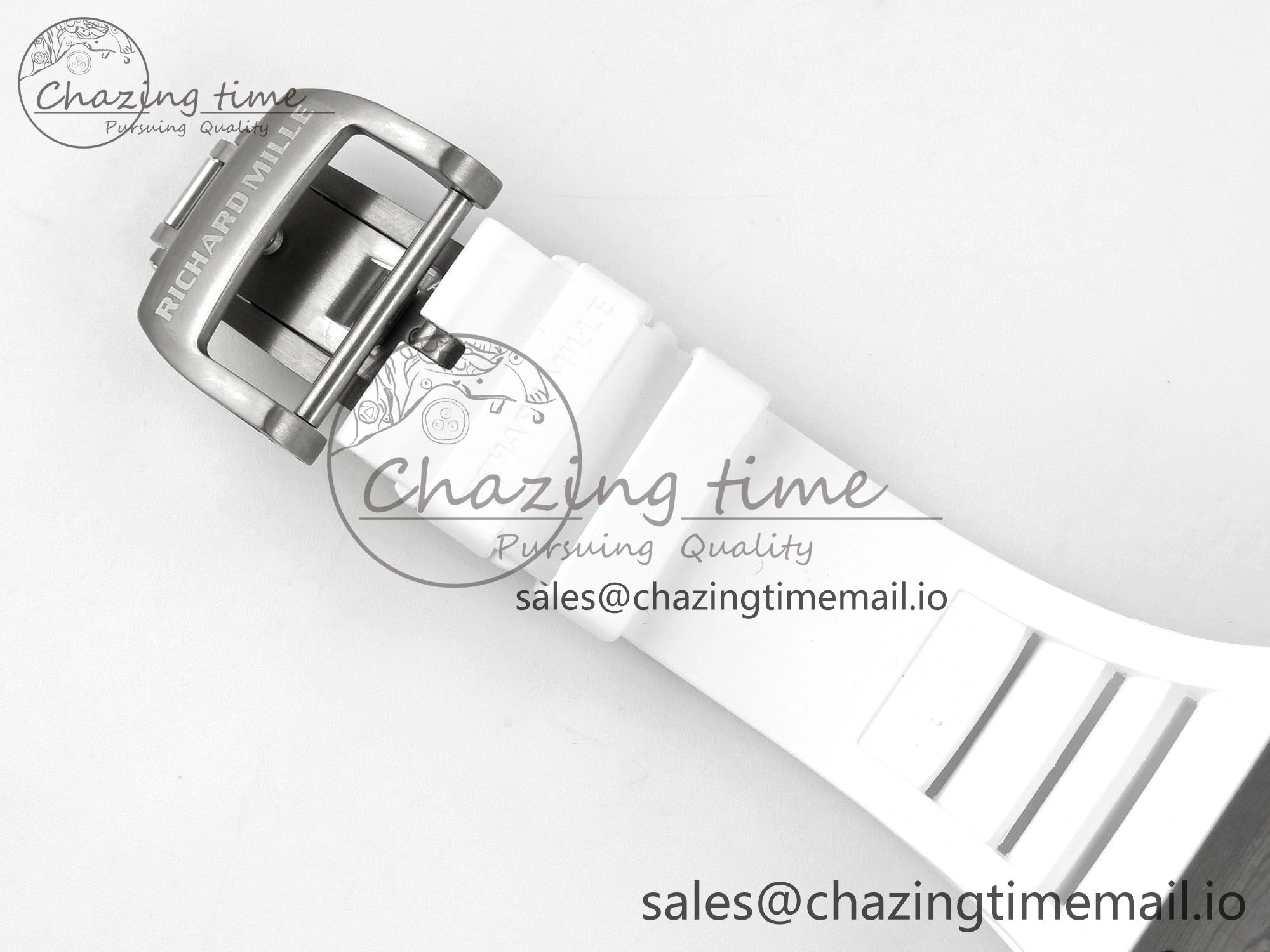RM055 NTPT KVF 1:1 Best Edition Blue White Inner Bezel Blue Crown on White Rubber Strap RMUL2 Super Clone