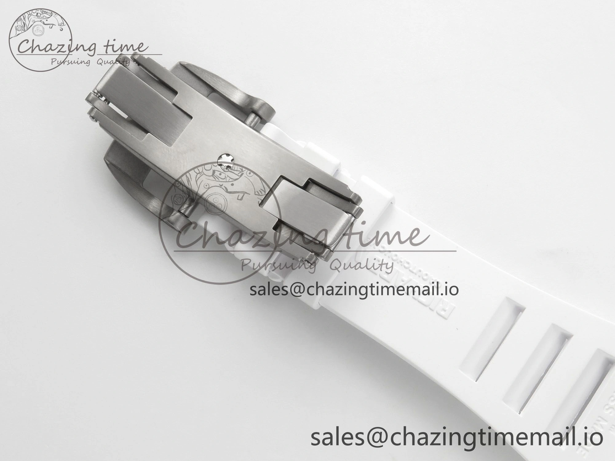 RM055 NTPT KVF 1:1 Best Edition Blue White Inner Bezel Blue Crown on White Rubber Strap RMUL2 Super Clone