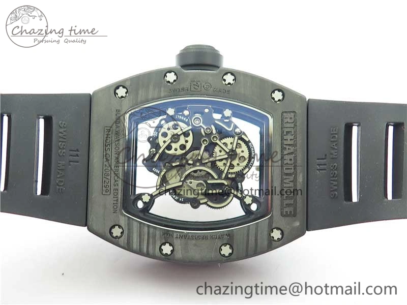 RM055 NTPT KVF Best Edition Skeleton Dial Black Crown on Black Rubber Strap MIYOTA8215 V3