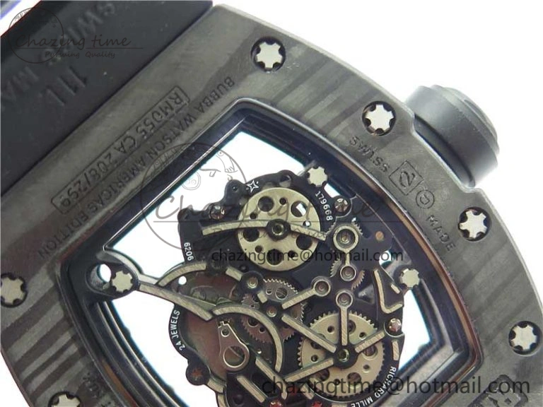 RM055 NTPT KVF Best Edition Skeleton Dial Black Crown on Black Rubber Strap MIYOTA8215 V3