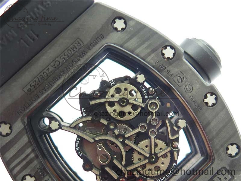 RM055 NTPT KVF Best Edition Skeleton Dial Black Crown on Black Rubber Strap MIYOTA8215 V3