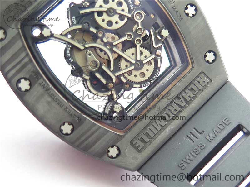 RM055 NTPT KVF Best Edition Skeleton Dial Black Crown on Black Rubber Strap MIYOTA8215 V3