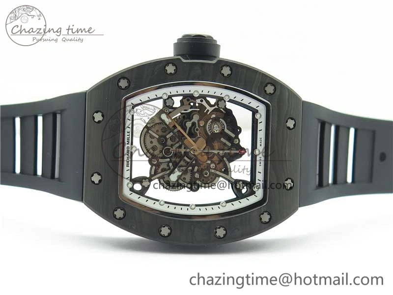 RM055 NTPT KVF Best Edition Skeleton Dial Black Crown on Black Rubber Strap MIYOTA8215 V3