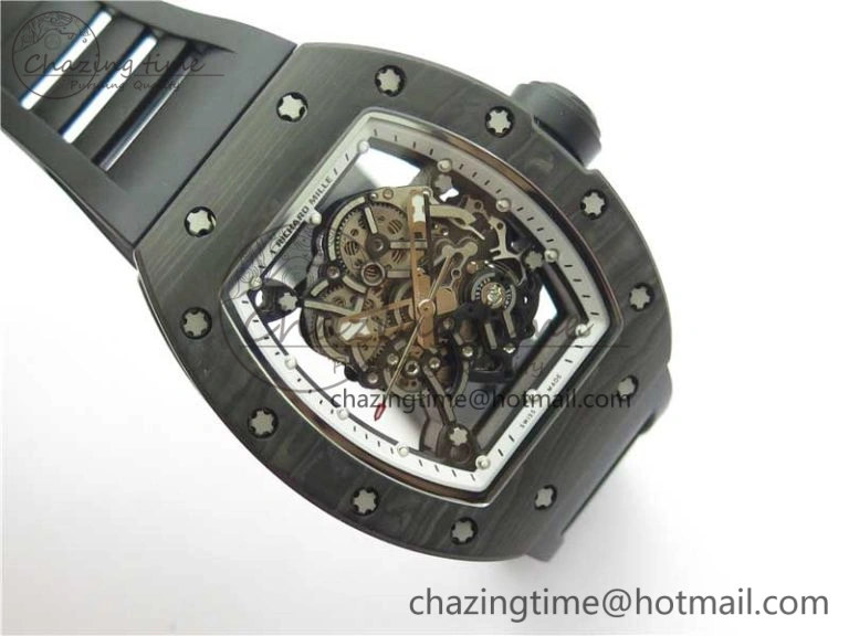 RM055 NTPT KVF Best Edition Skeleton Dial Black Crown on Black Rubber Strap MIYOTA8215 V3