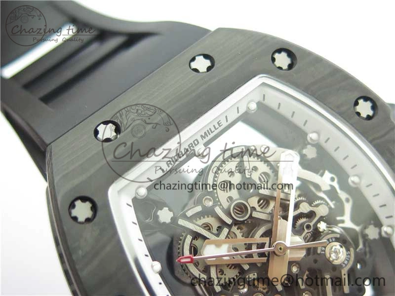 RM055 NTPT KVF Best Edition Skeleton Dial Black Crown on Black Rubber Strap MIYOTA8215 V3