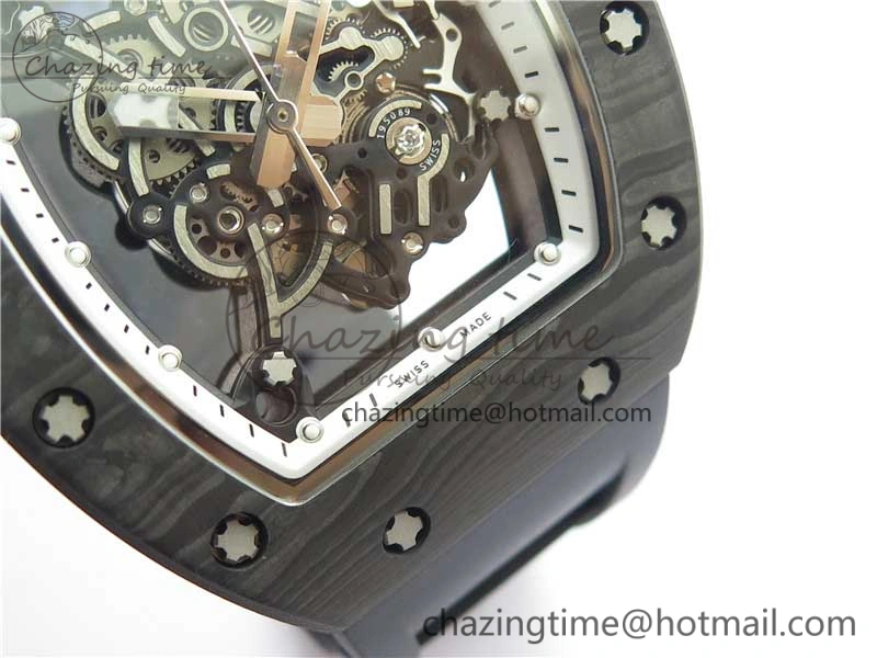 RM055 NTPT KVF Best Edition Skeleton Dial Black Crown on Black Rubber Strap MIYOTA8215 V3