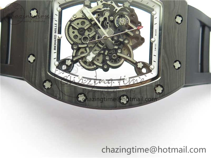 RM055 NTPT KVF Best Edition Skeleton Dial Black Crown on Black Rubber Strap MIYOTA8215 V3