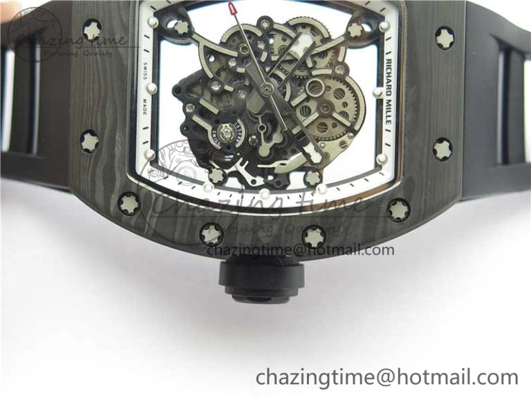 RM055 NTPT KVF Best Edition Skeleton Dial Black Crown on Black Rubber Strap MIYOTA8215 V3