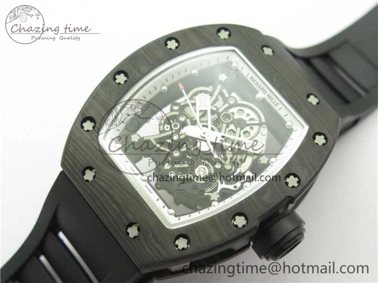 RM055 NTPT KVF Best Edition Skeleton Dial Black Crown on Black Rubber Strap MIYOTA8215 V3