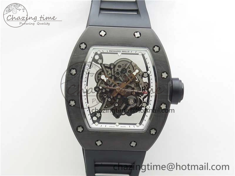 RM055 NTPT KVF Best Edition Skeleton Dial Black Crown on Black Rubber Strap MIYOTA8215 V3