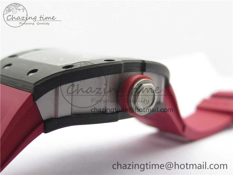 RM055 NTPT KVF Best Edition Skeleton Dial Black on Red Rubber Strap MIYOTA8215 V3