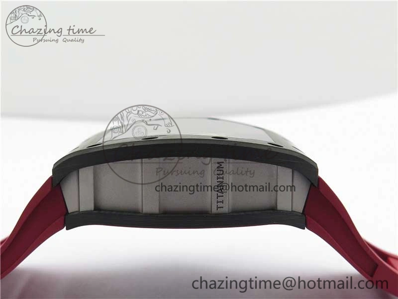 RM055 NTPT KVF Best Edition Skeleton Dial Black on Red Rubber Strap MIYOTA8215 V3