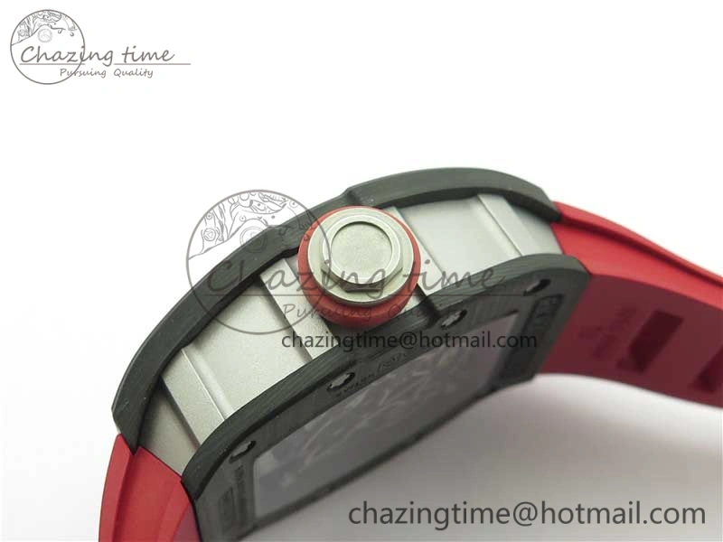 RM055 NTPT KVF Best Edition Skeleton Dial Black on Red Rubber Strap MIYOTA8215 V3