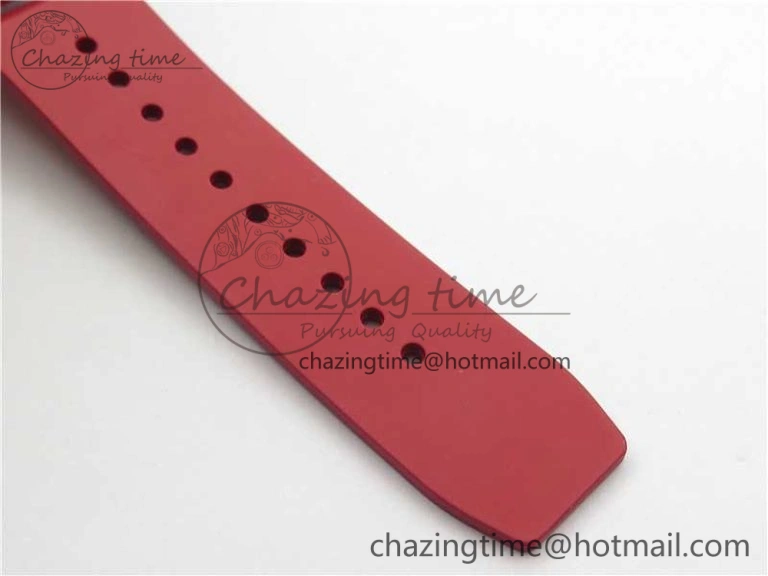 RM055 NTPT KVF Best Edition Skeleton Dial Black on Red Rubber Strap MIYOTA8215 V3
