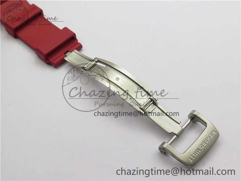 RM055 NTPT KVF Best Edition Skeleton Dial Black on Red Rubber Strap MIYOTA8215 V3