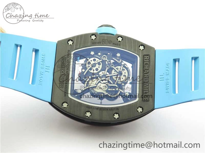 RM055 NTPT KVF Best Edition Skeleton Dial Blue on Blue Rubber Strap MIYOTA8215 V3