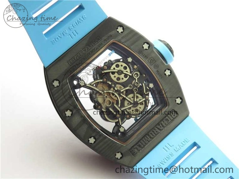 RM055 NTPT KVF Best Edition Skeleton Dial Blue on Blue Rubber Strap MIYOTA8215 V3