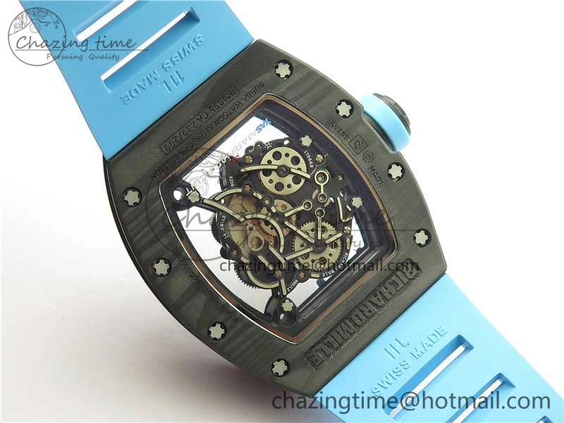 RM055 NTPT KVF Best Edition Skeleton Dial Blue on Blue Rubber Strap MIYOTA8215 V3
