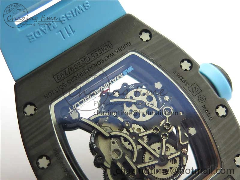 RM055 NTPT KVF Best Edition Skeleton Dial Blue on Blue Rubber Strap MIYOTA8215 V3