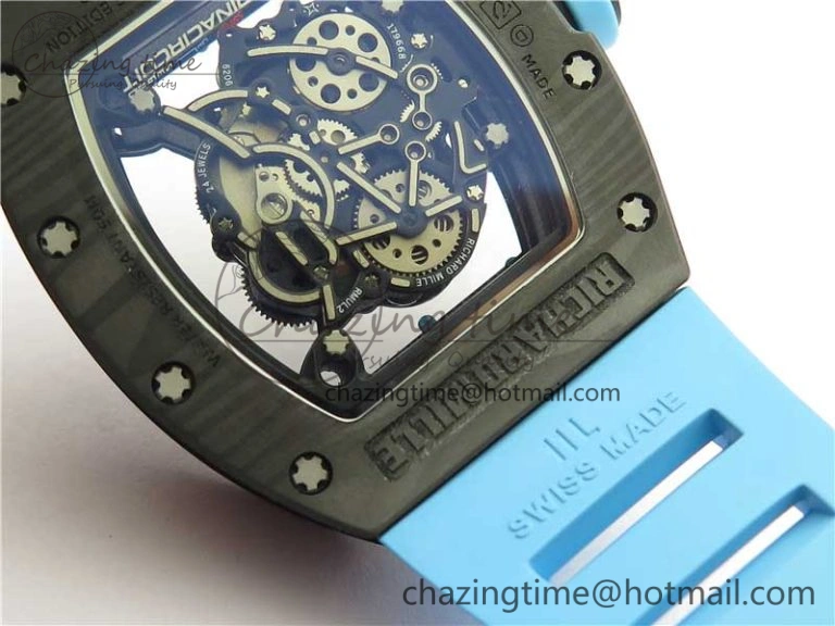 RM055 NTPT KVF Best Edition Skeleton Dial Blue on Blue Rubber Strap MIYOTA8215 V3