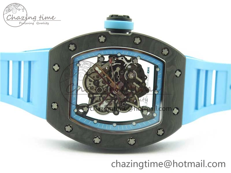 RM055 NTPT KVF Best Edition Skeleton Dial Blue on Blue Rubber Strap MIYOTA8215 V3